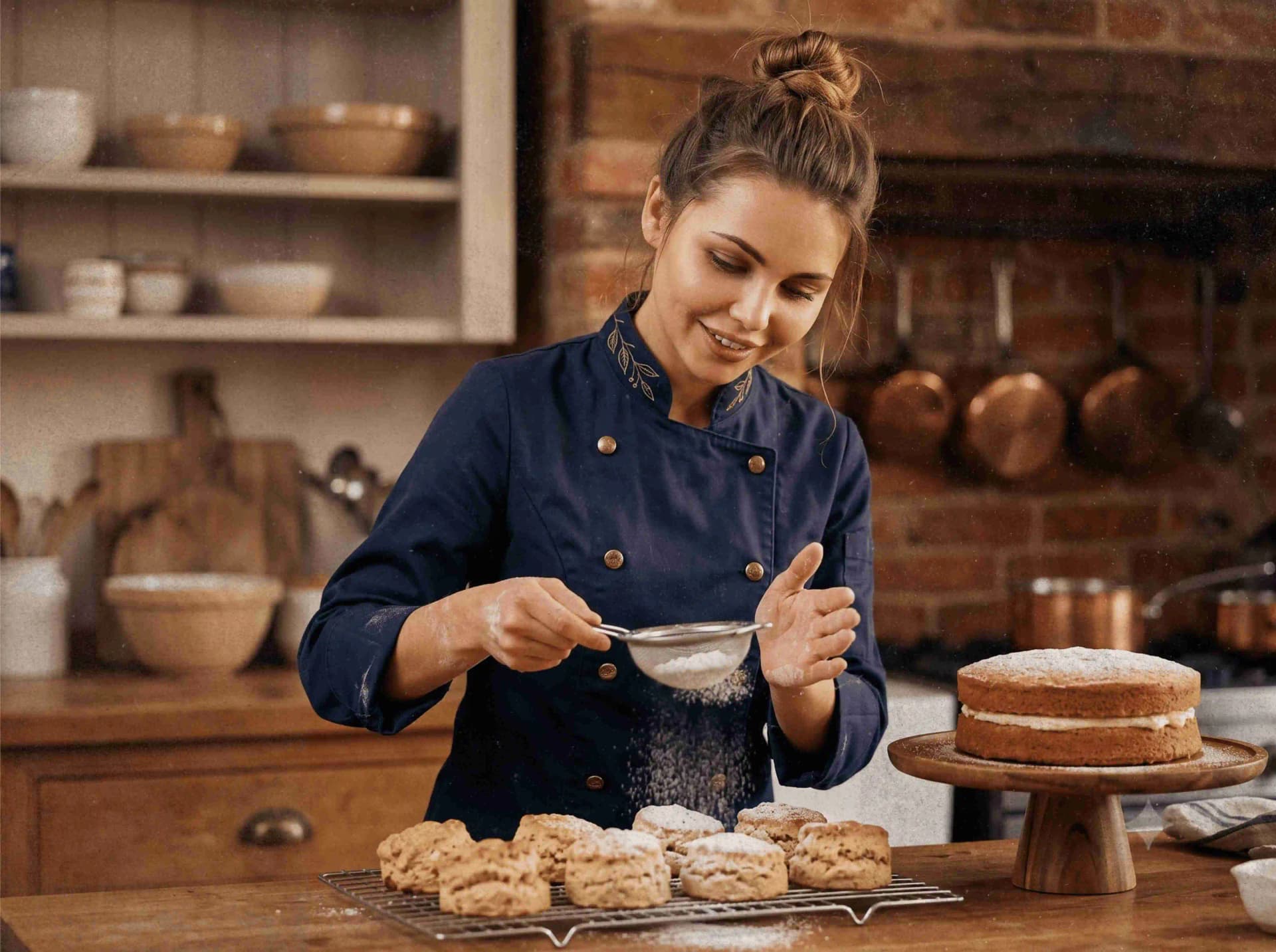 Elowen baking in the kitchen