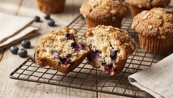 Blueberry Oatmeal Muffins (Hearty, Not Heavy)