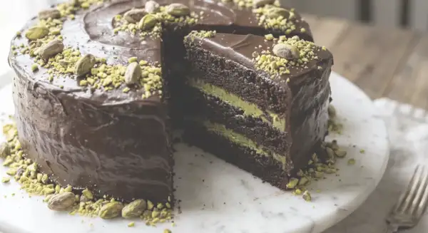 Chocolate Pistachio Cake with Pistachio Ganache