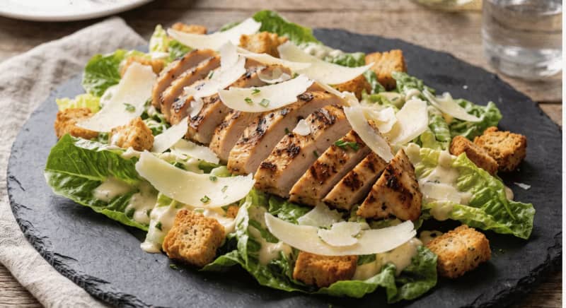 Crispy Chicken Caesar Salad (with Homemade Dressing)