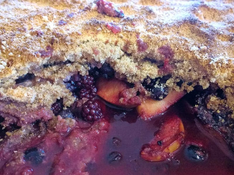 Apple and Blackberry Crumble with Oat Topping