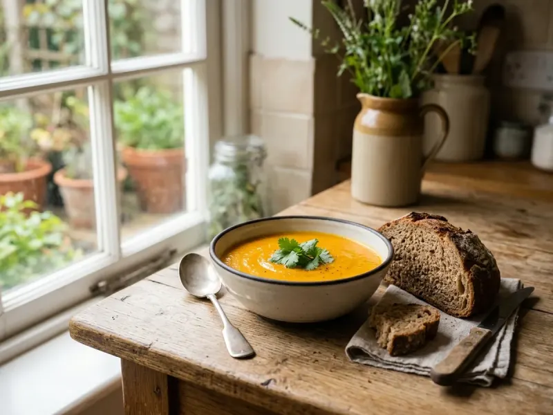 Add the carrots and stock - Step 2 for Easy Carrot and Coriander Soup